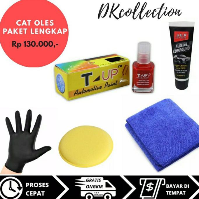 T-UP CAT OLES TOYOTA SUPER RED CONTOH CAT MERAH TOYOTA AGYA CALYA CAT - PAKET LENGKAP