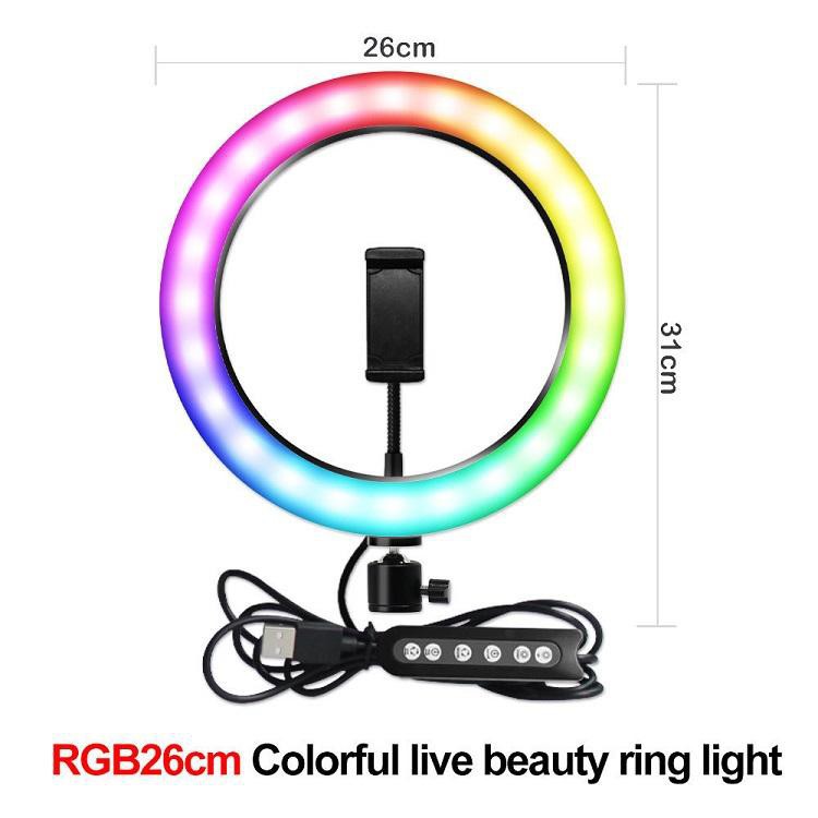 Paket TRIPOD TRIPOD STAND 1.6m / 2.1m Plus RingLight RGB Rainbow MIXIO Ring Light RGB Rainbow 26CM