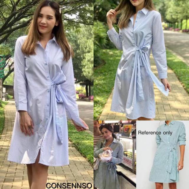 consenso dress katun strip bow tie