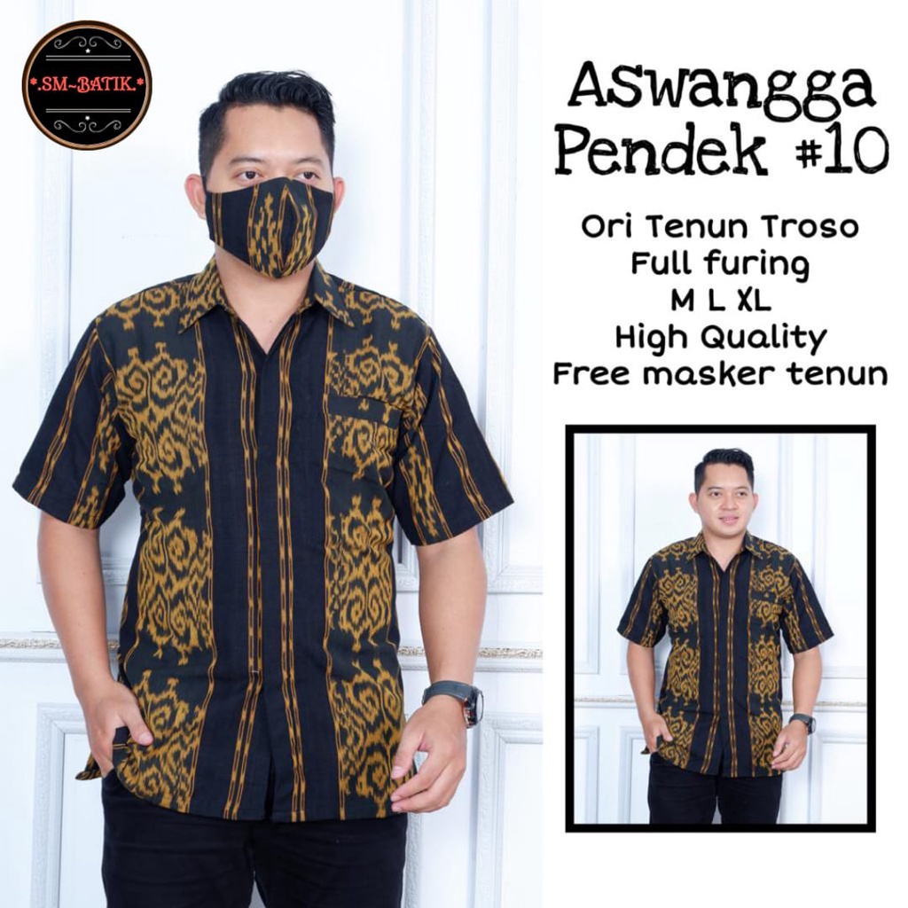 Aswangga #10 Kemeja Batik Pria Full Furing Bahan Tenun Troso By SM