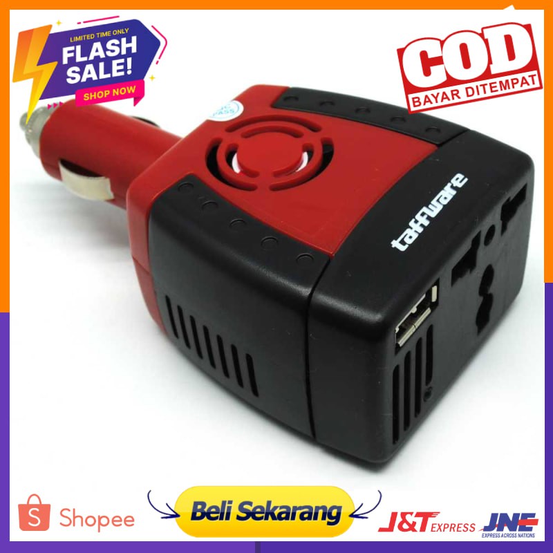 Power Car Inverter Multifungsi 150W 220V AC EU Plug 5V USB Charger T150W