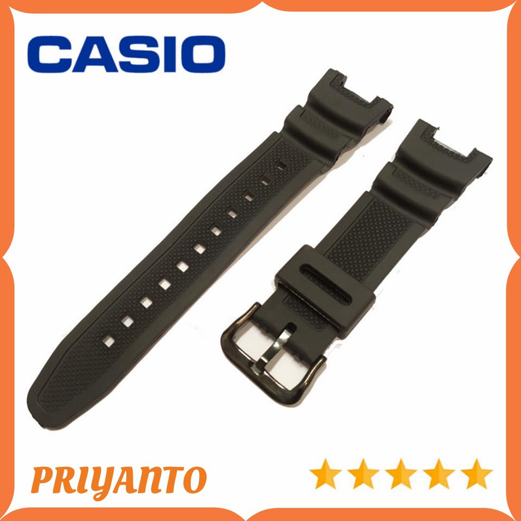 Strap Tali Jam Tangan Casio Sgw-100 Sgw 100 Sgw100 Original Oem Buckle Hitam