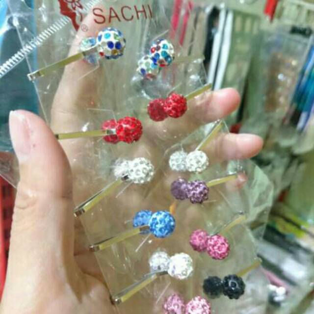 Jepit Turki Swarovsky Bola Disko Klip Clip Turkey Bros Hijab 1pcs 3pcs