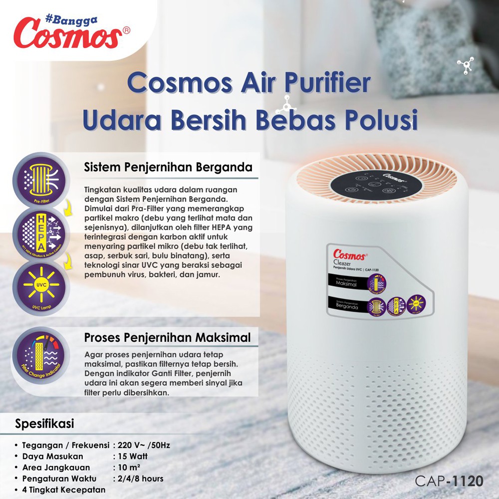 Air Purifier Cosmos Mini CAP1120 10 Meter/Penjernih Udara