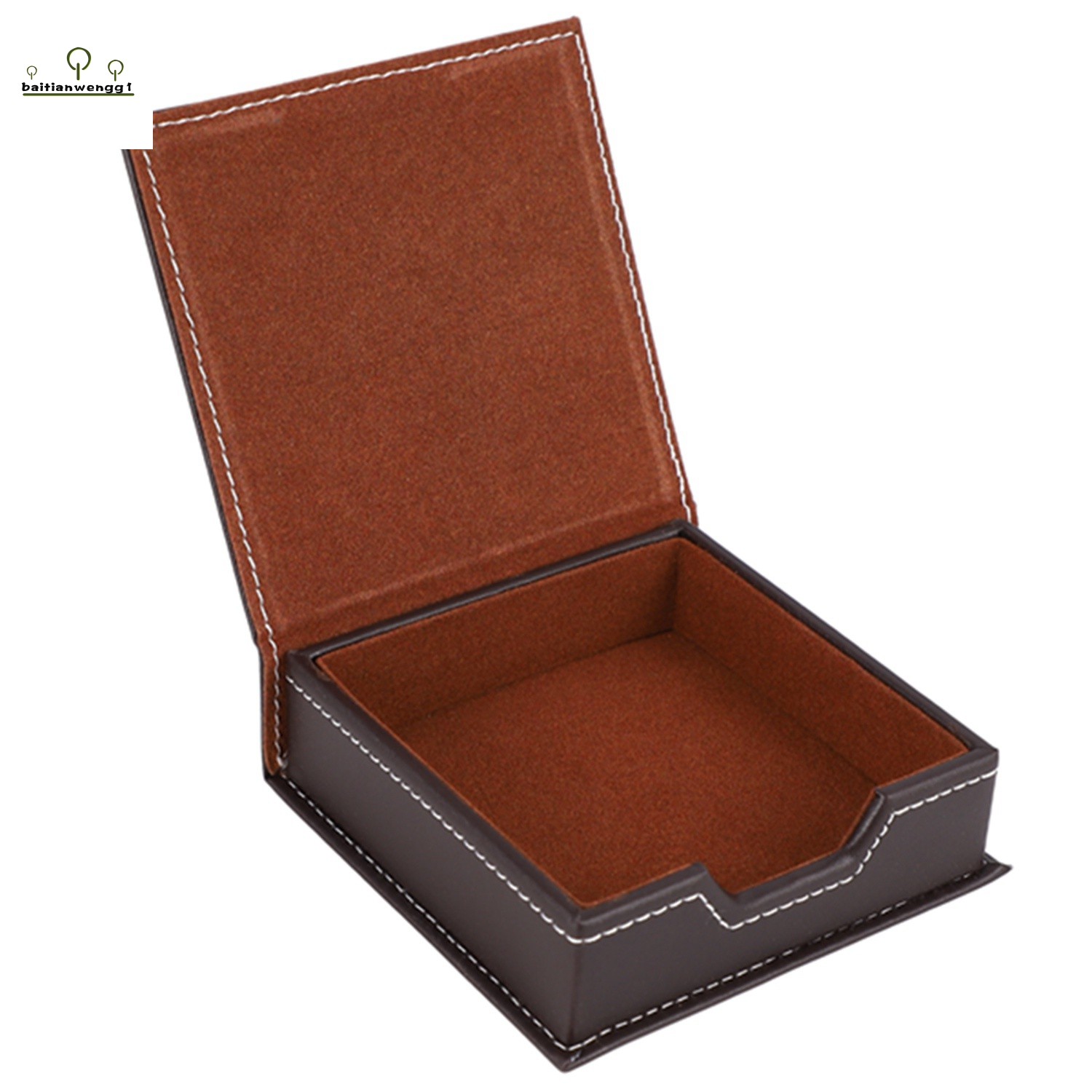 Leather Memo Box Office School Supplies Desk Accessories Organizer Card Holder Note Holder Sticky Note Storage Box Brown Shopee Indonesia