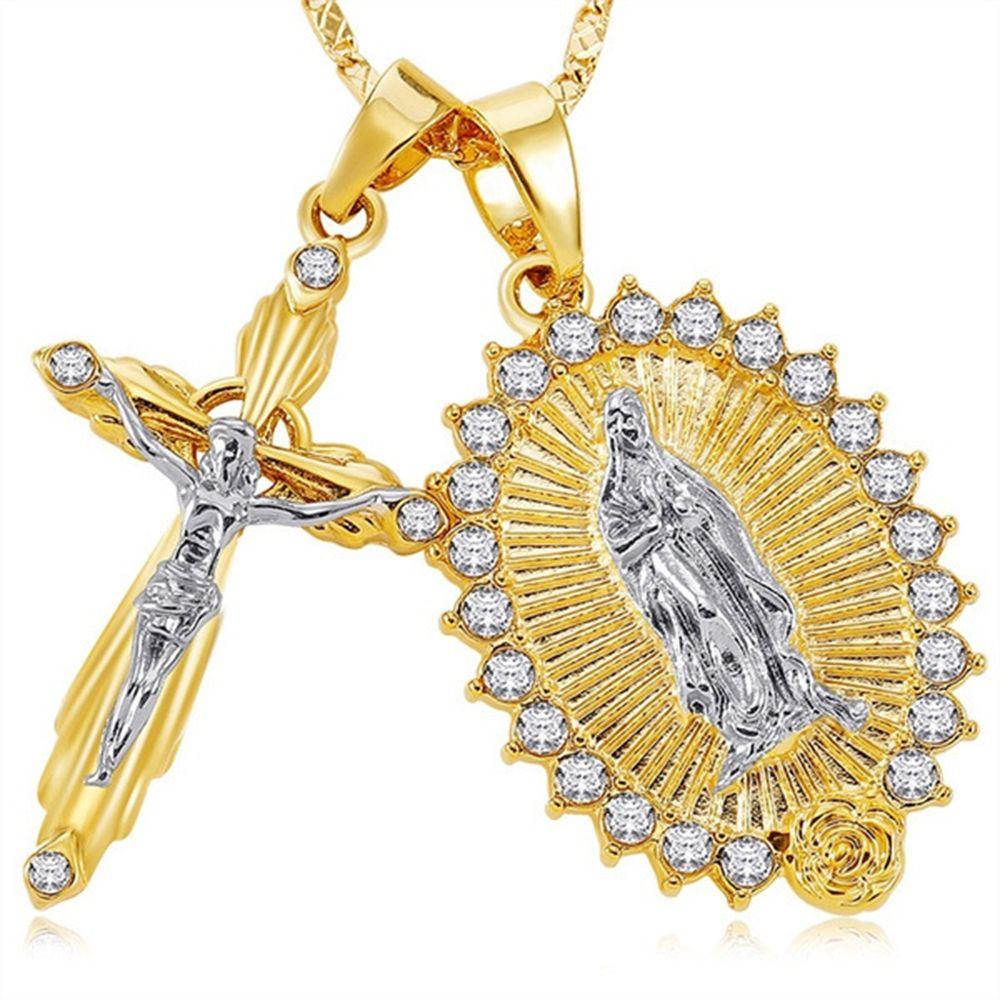 Perhiasan Kalung Salib SOLIGHTER Totem Diamond Crucifix