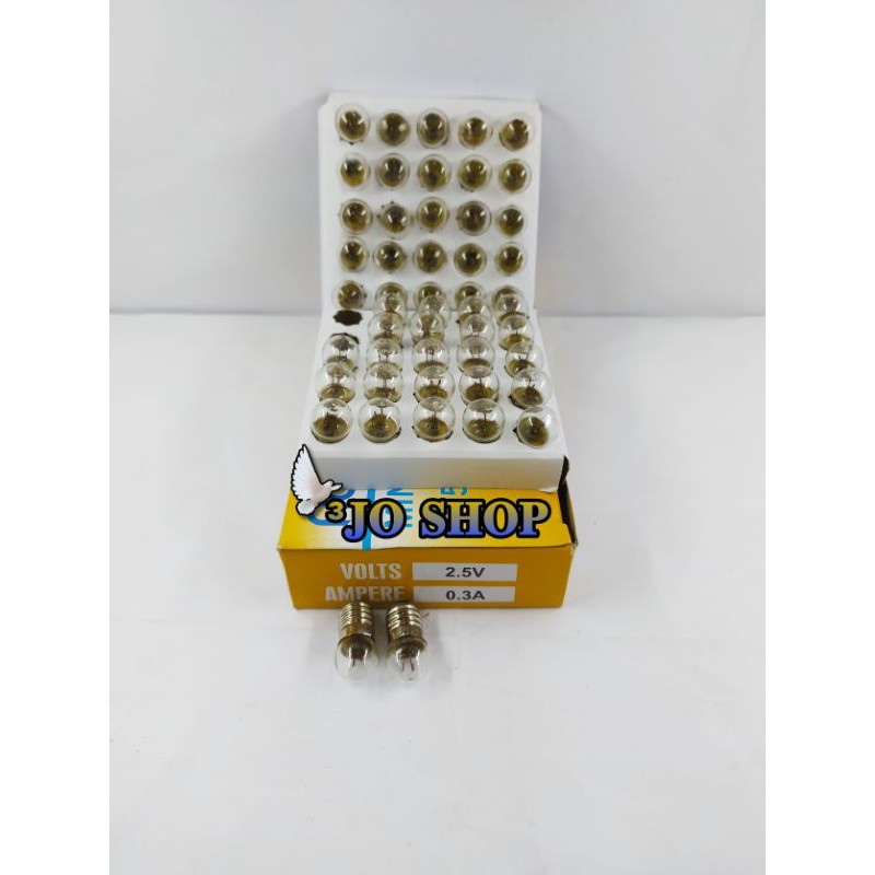 Bohlam senter E 10 Drat 2.5 Volt/Lampu senter Miniatur Bulb rapid
