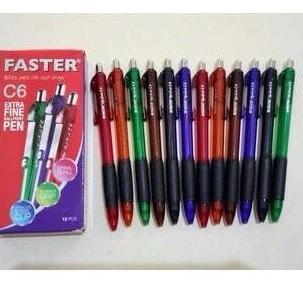 

✻ Ballpoint / Pulpen / Pen Merk Faster C6 (12 buah) - Biru ◘