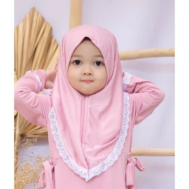 Hijab bayi Jilbab Anisa Renda 0-3th bahan super jersey