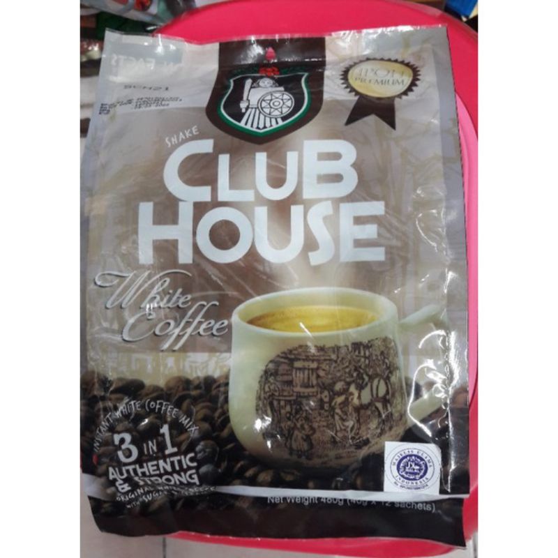 

CLUB HOUSE WHITE COFFEE 3IN1 AUTHENTIC STRONG/KOPI CLUB HOUSE 12 SACHET