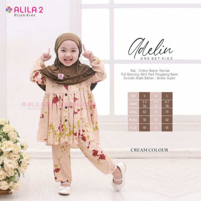 ADELIN ONE SET KIDS ORI BY ALILA [GRATIS HIJAB]