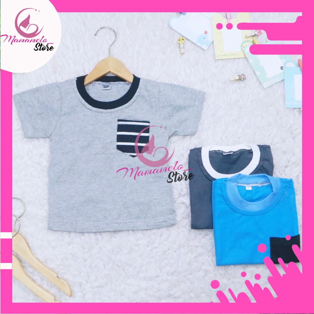 KAOS SAKU ATASAN HARIAN ANAK COWOK 1-2 TH - RAGLAN POLOS COWO BALITA OBLONG LAKI DISTRO MURAH