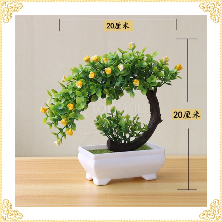 GS8 Hiasan Pohon Tanaman Artificial Plants Decoration Bonsai Model Longsu Style - JM10 Fleur Gr