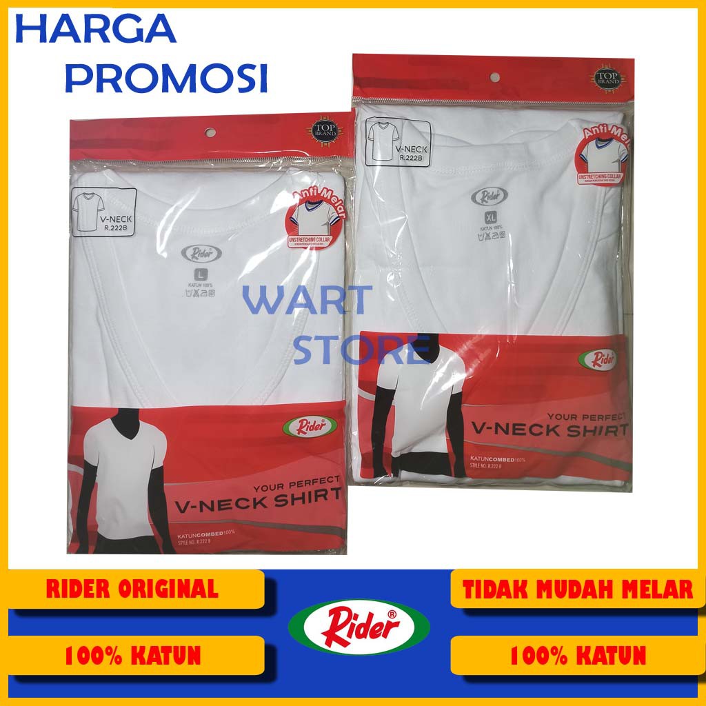 kaos dalem rider katun vneck kaos oblong rider vneck pria