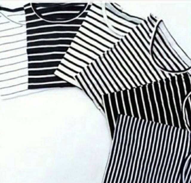 KAOS SALUR GARIS LENGAN PANJANG WANITA