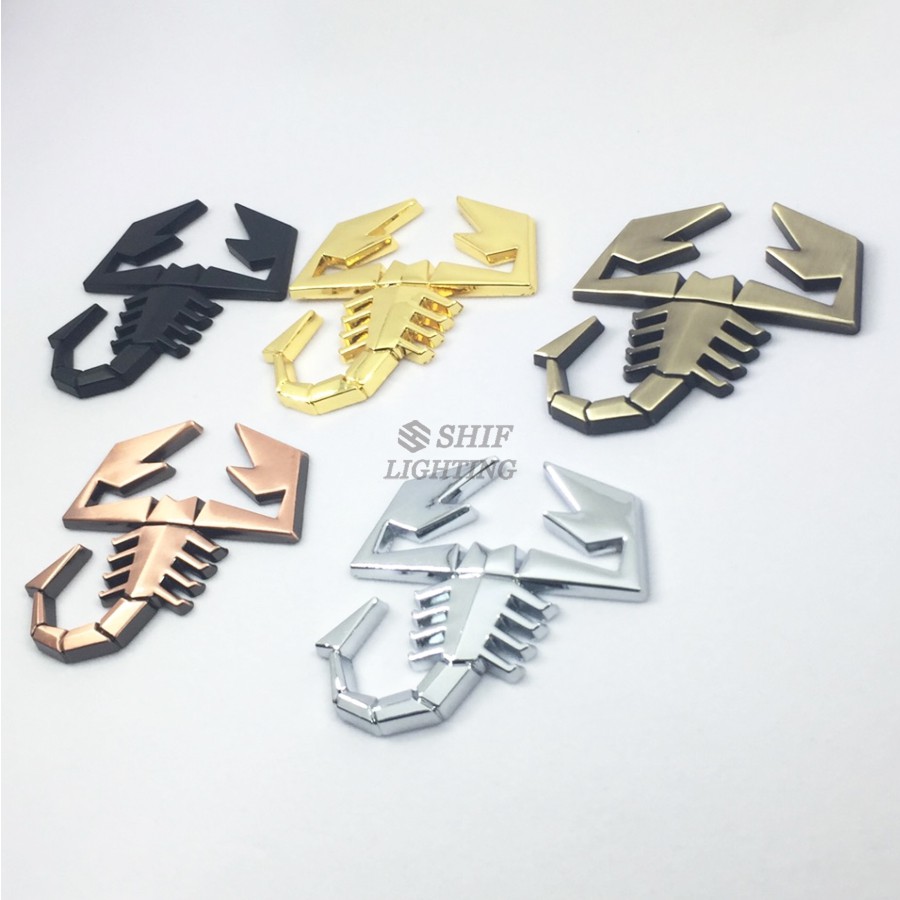 1pc Stiker Emblem Logo Scorpion Bahan Metal Untuk Mobil Fiat Abarth