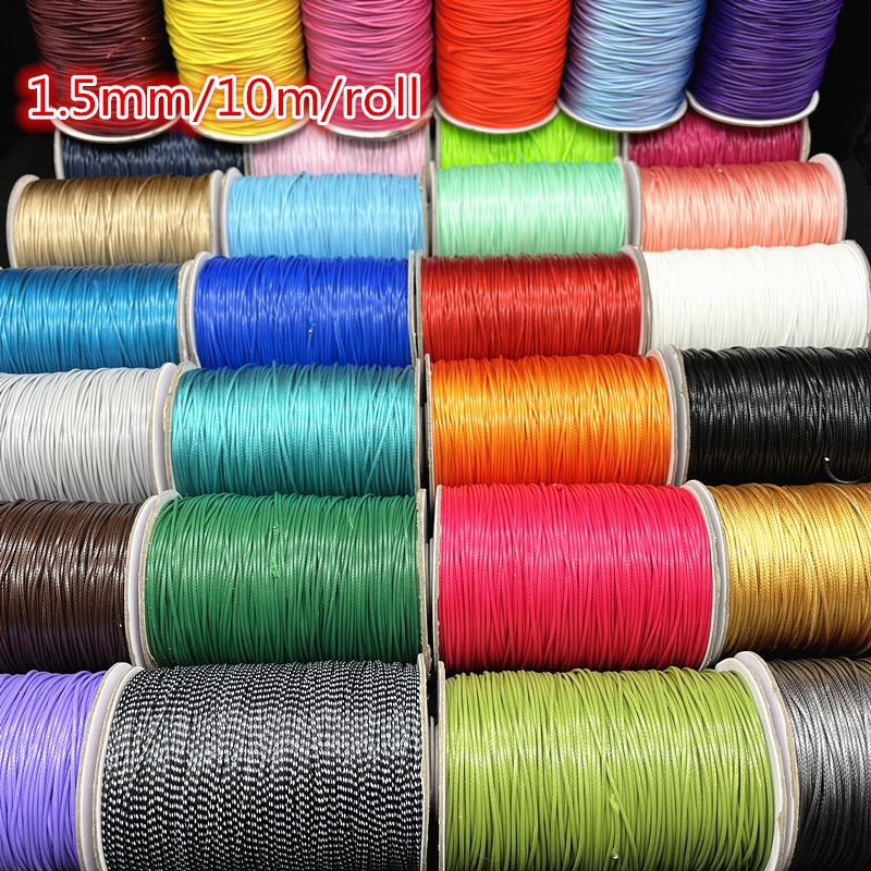 10m / roll Tali Lilin Gaya Korea Ukuran 1.5mm Untuk Gelang Kalung