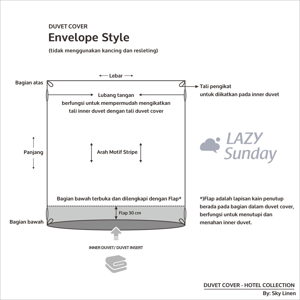 PAKET Duvet Insert / Quilt Insert + Duvet Cover / Quilt Cover LAZY Sunday - Hotel Collection