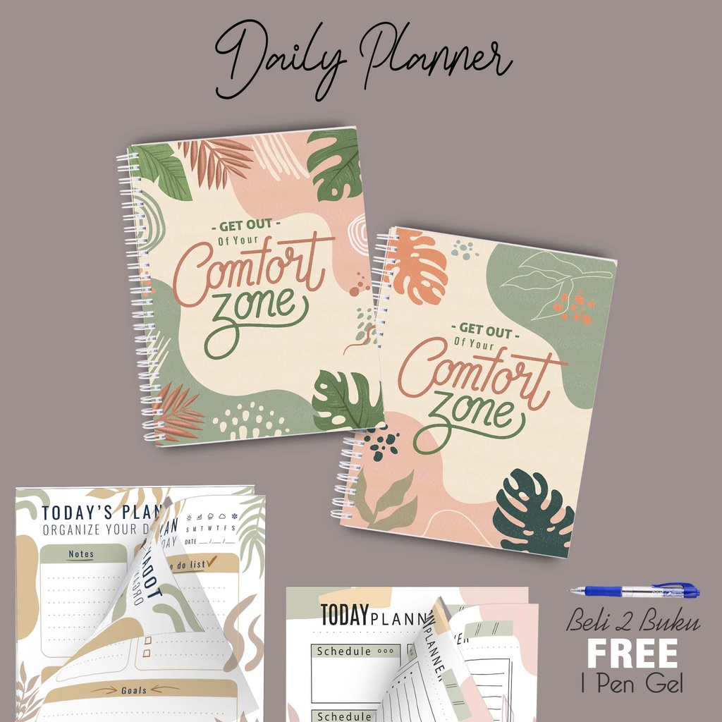 

Artomaringi Daily Planner Note Book A5 Beli 2pcs Gratis Pulpen BCB03