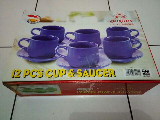 6 Pcs Cangkir & 6piring Tatak Nikura.gratis Buble Wrap