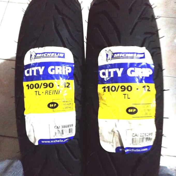 PAKET SUPER Anjir Sepasang Ban Michelin City Grip 100/90-12 & 110/90-12