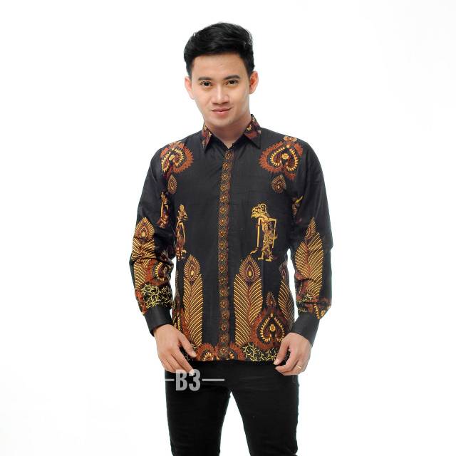 Kemeja batik pria - kemeja batik jokowi wayang