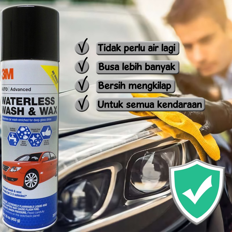 3M Auto Semprotan Pembersih Mobil/Motor 16 OZ Tanpa Air Waterless Wash &amp; Wax Spray 3M-39110