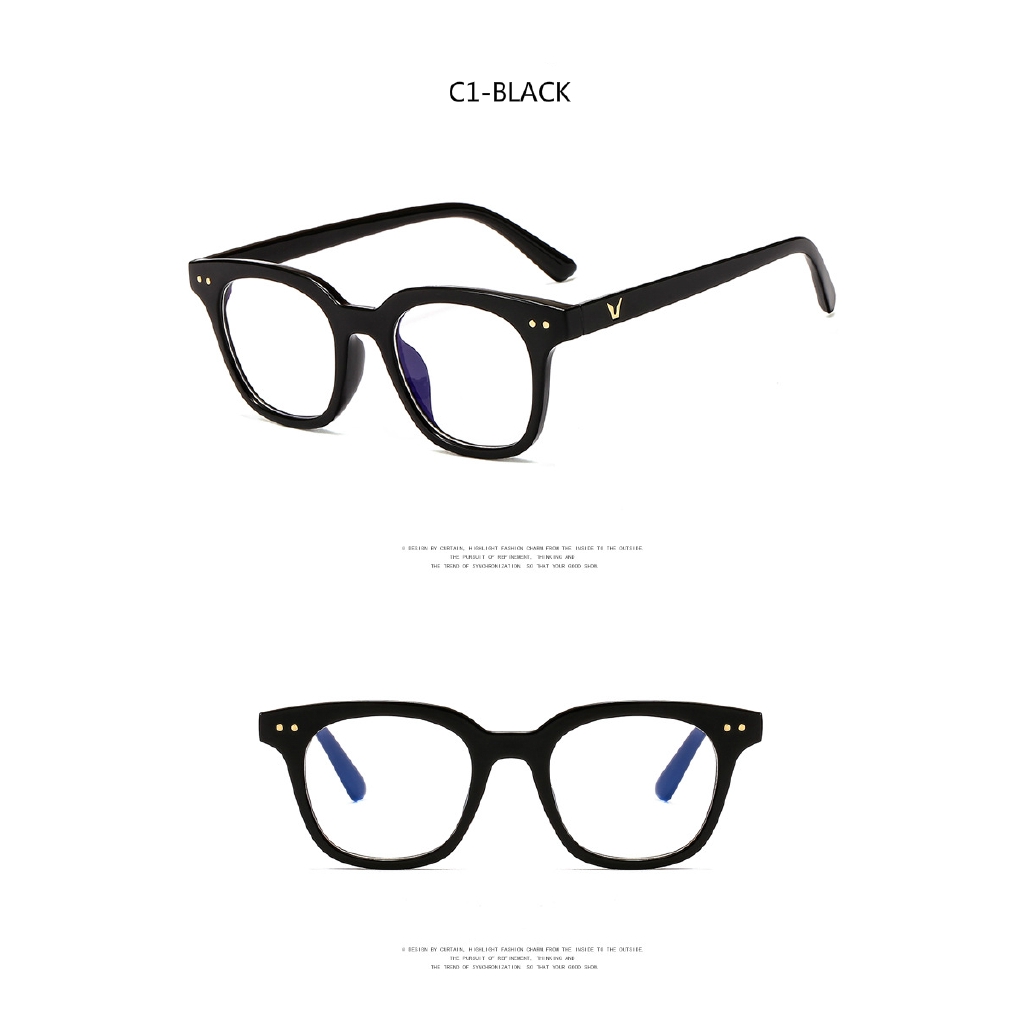 Fashionable metal hinge anti-blue light retro all-match Korean men's and women's glasses