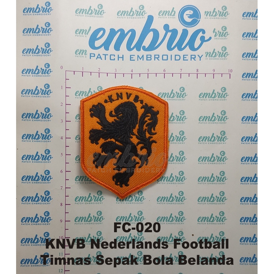 Patches Jogja FC-020 Patch KNVB Nederlands Football Bordir Logo Jersey Timnas Sepak Bola Belanda 5x7