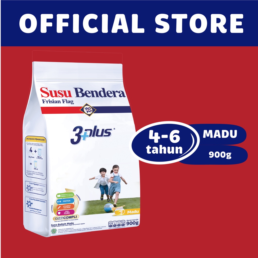 Promo Harga Frisian Flag Susu Bendera 3 Plus Madu 900 gr - Shopee