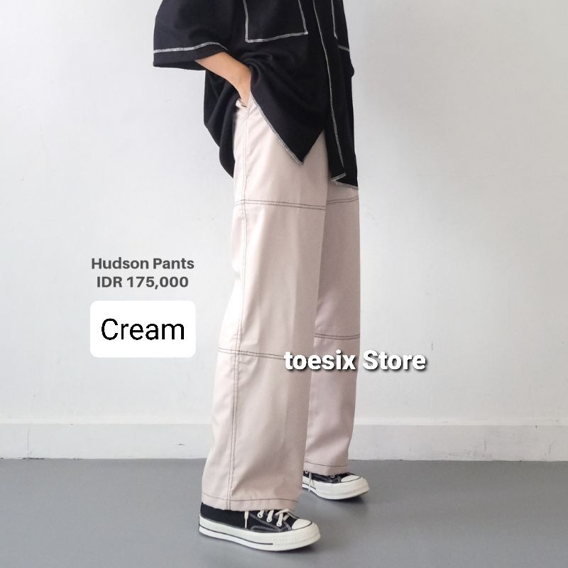 Hudson Pants Wanita List Celana Chino Wanita Premium Stradivarius