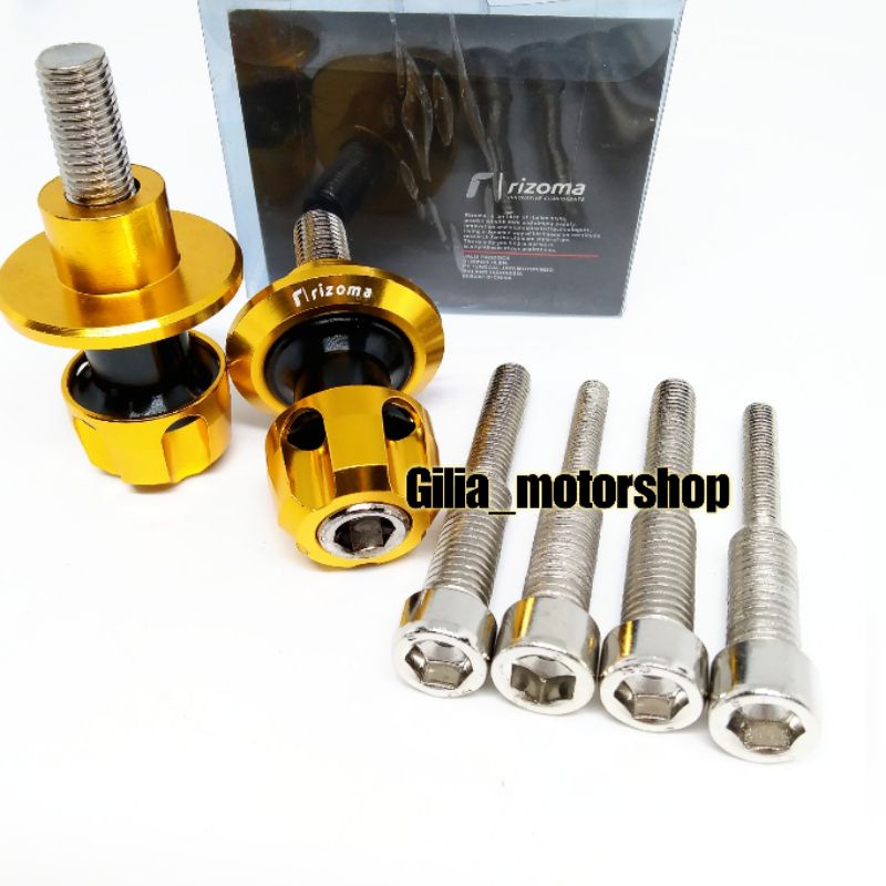 Jalu Pedok Rizoma CNC Gold Universal Jalu Peddok Jalu Paddock Rizoma plus baut drat 12 /14 Universal