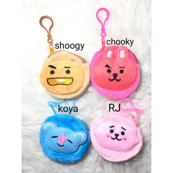 DB04 Dompet Bulu Boneka Koin 4D Gantungan 8cm