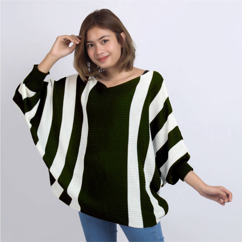 New Batwing Zebra oversize Cardigan Rajut Wanita