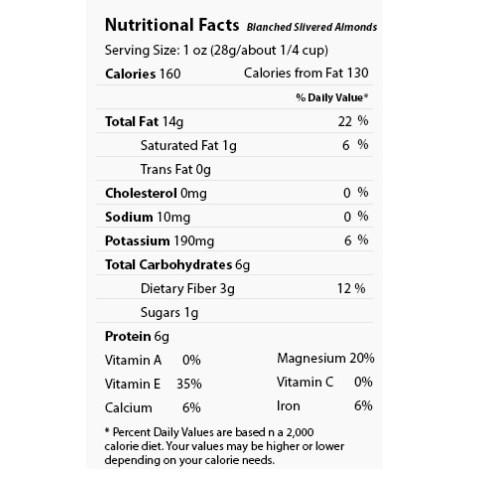 

Natural Slivered Almonds - 250 Gr