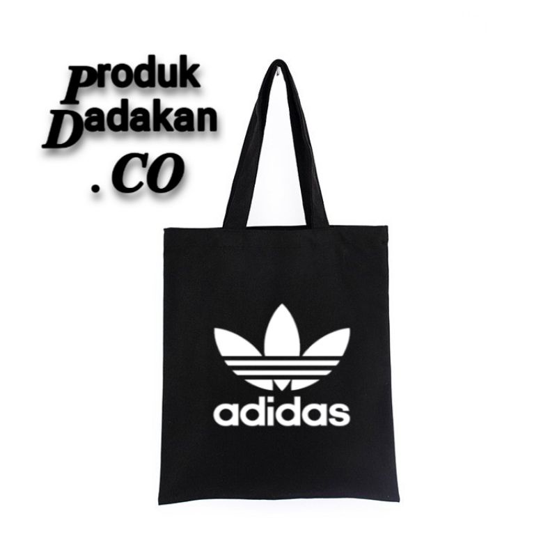 Totebag merk ADIDAS SPORT MOTIF KEMBANG katun totebag sling bags waistbag / tas ransel slempang hita