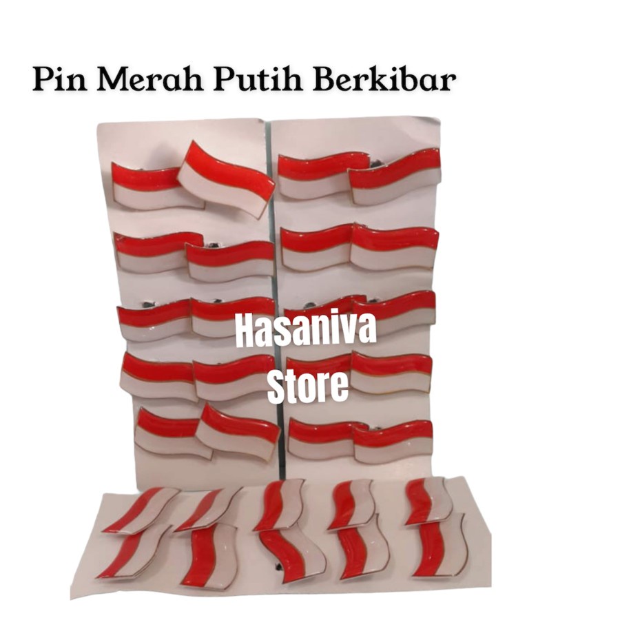 Pin Merah Putih Bendera Berkibar