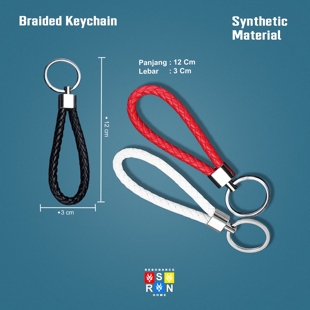 Gantungan Kunci Tali Anyam / Braided Keychain Resonance Home