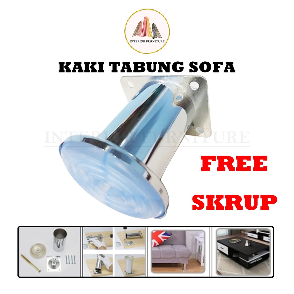 Kaki Sofa Tabung 8 cm Chrome Stainless / Kaki Lemari Minimalis...