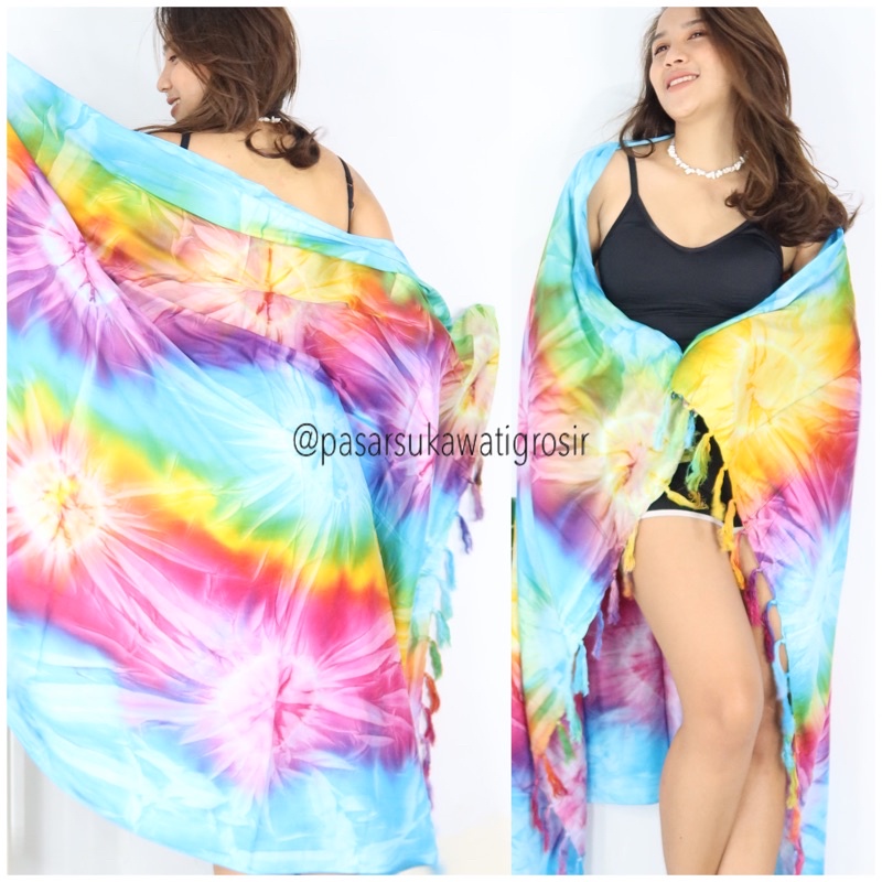 KAIN PANTAI BALI RUMBAI RAYON MOTIF GRADASI SELIMUT BALI  ADEM MURAH GROSIR