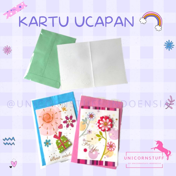 Kartu Ucapan Ulang Tahun Unicorn Gift Card Anak Perempuan Cewek Cowok