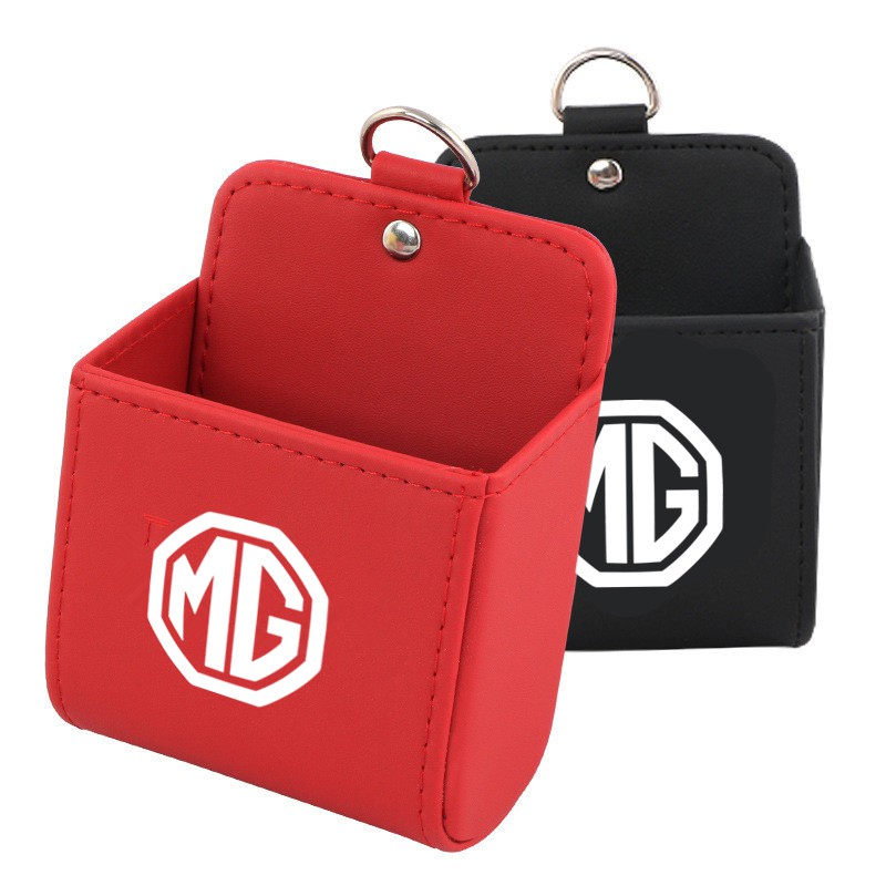 Mg Tas Organizer Gantung Ac Mobil Holder Kacamata / Handphone / Kunci / Kartu Bahan Kulit