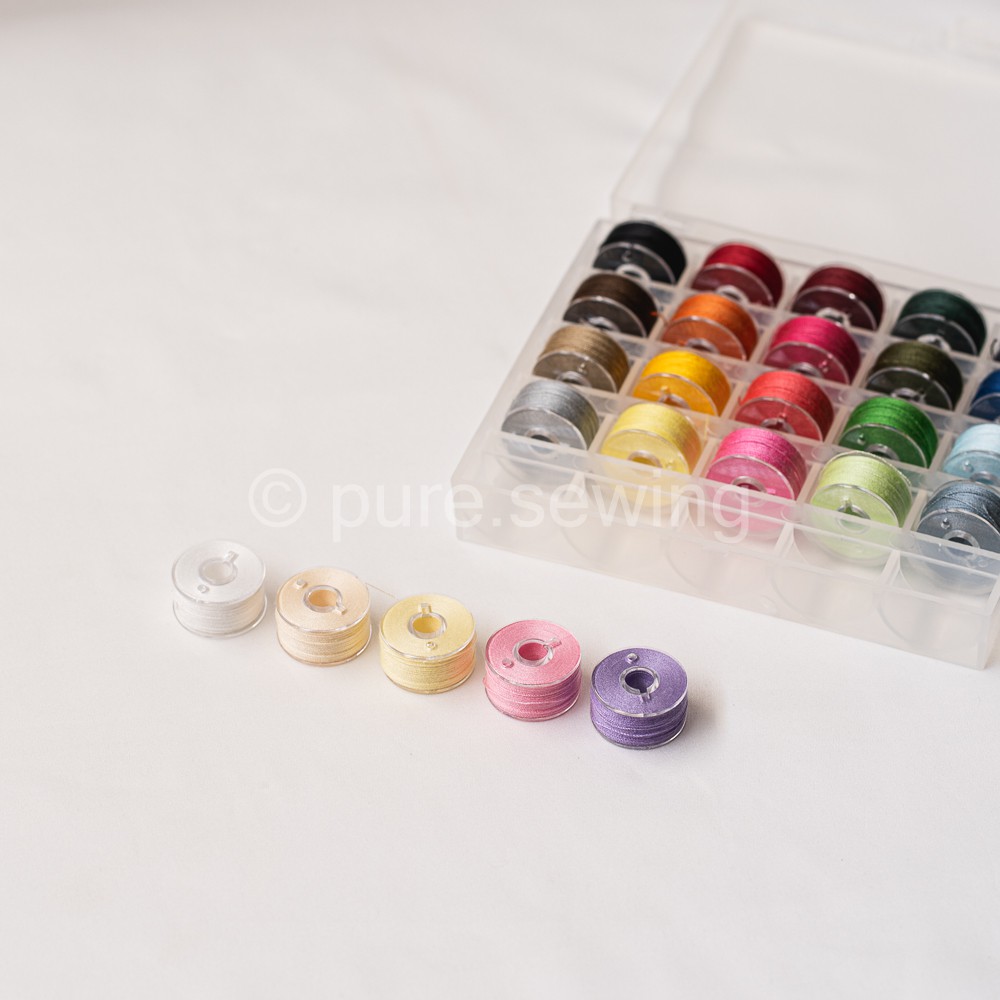 Partenzil Kotak Spool Benang / Bobbin / Spool / Sepul Dengan Benang [25 Pcs]