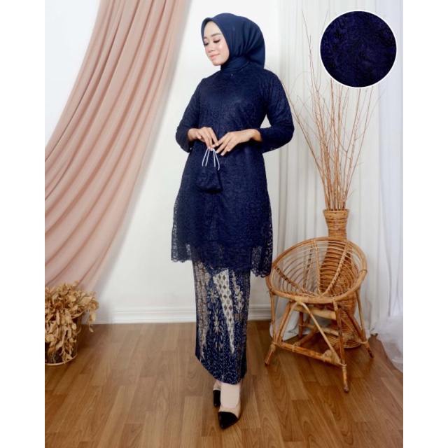 IndahKebaya • SETELAN KEBAYA TUNIK BUSUI / KEBAYA TUNIK BROKAT JUMBO KONDANGAN MODERN / BAJU WANITA MUSLIMAH TERBARU / KEBAYA TUNIK DRESS COUPLE KELUARGA / HITAM NAVY LAVENDER ROSEGOLD COKSU MOCCA WARDAH