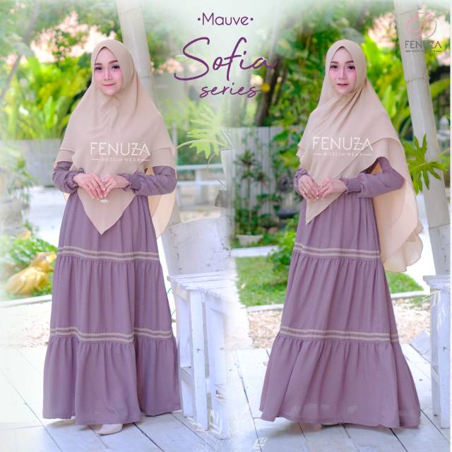 Sofia Dress by Fenuza Muslim wear best seller gamis polkadot