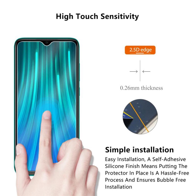 2Pcs Pelindung Layar Tempered Glass 9H untuk Xiaomi Redmi Note 8 / Note 8 Pro