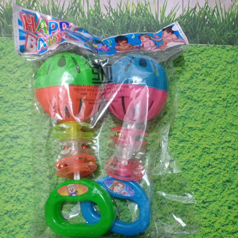 Mainan Bayi Krincingan KR06 Isi 2 Pcs - Edukasi Bell Music-Mainan anak