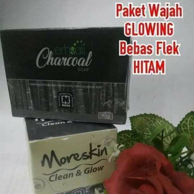 MORESKIN |ERHSALI| |CHARCOAL| PAKET FLEK HITAM ORIGINAL NASA
