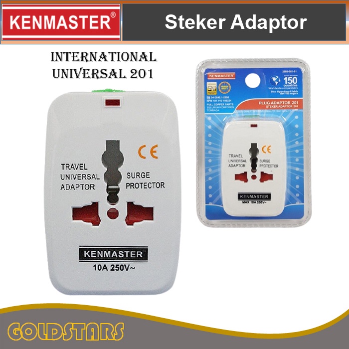 Steker Colokan Listrik Kenmaster Adaptor Universal Travel - Plug Adaptor 201