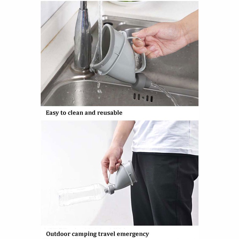 Auzan Urinator Travel Portable Emergency Toilet Pria Wanita Dewasa - Gray